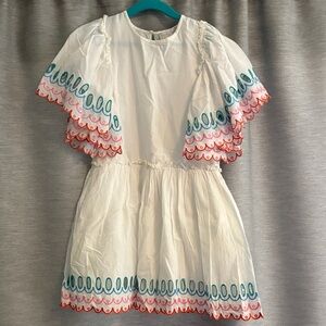 Stella McCartney White Dress with Red and Blue Accents